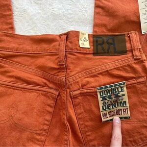 RRL Women’s Orange Tangerine High Boy Fit Jeans